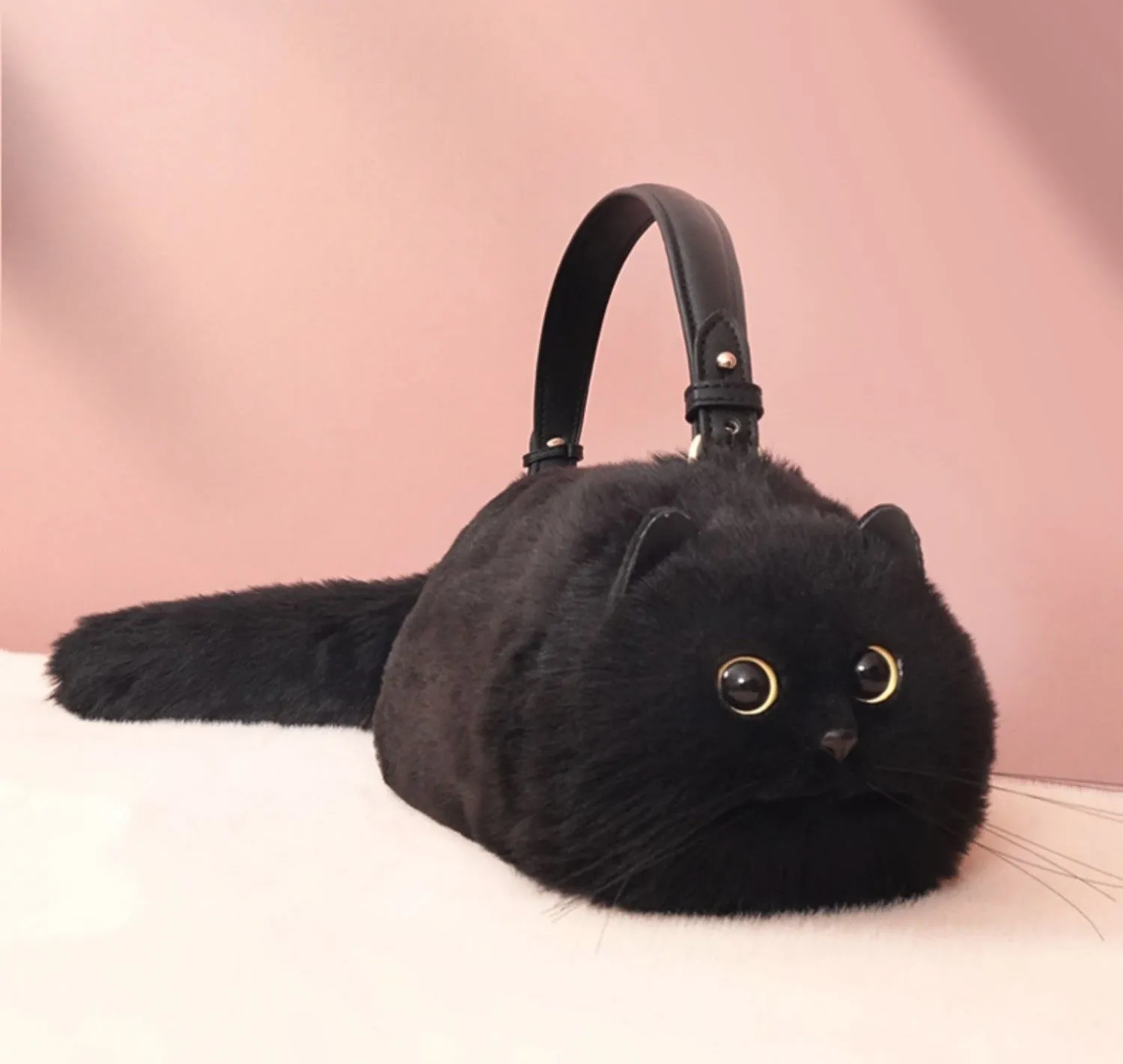 LovelyRLovely Handmade Plush Cat Messenger Bag