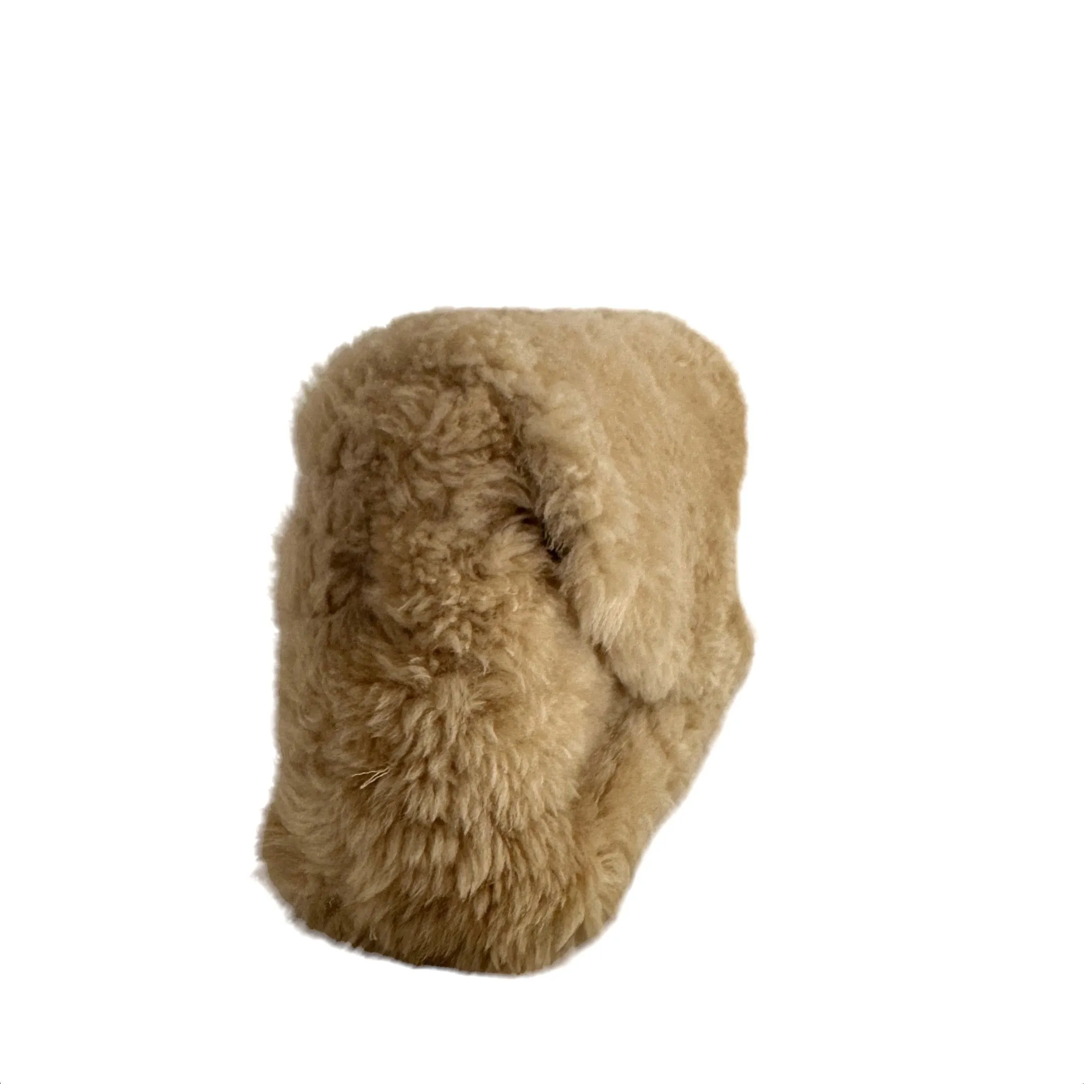 Maxi Logo Shearling Clutch