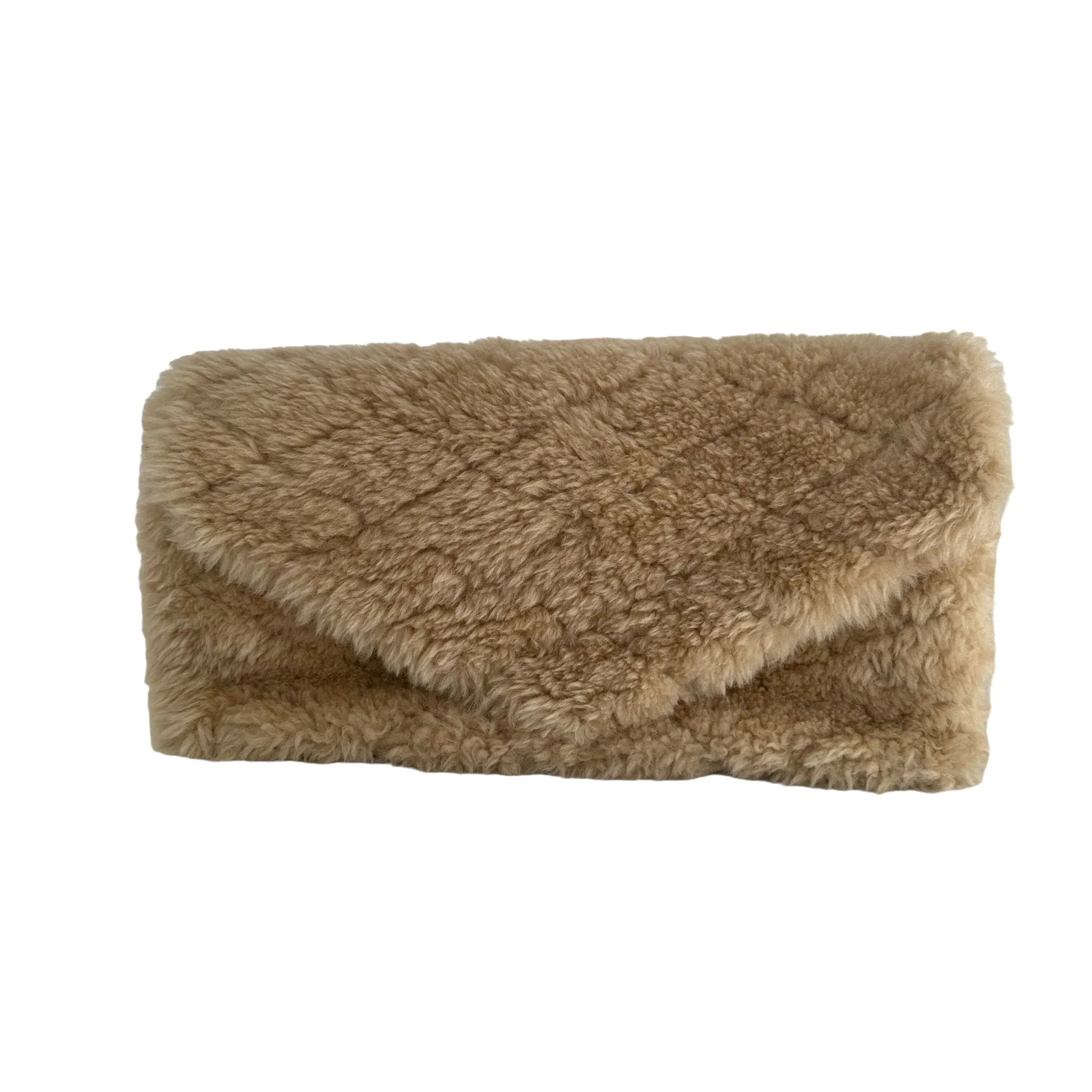 Maxi Logo Shearling Clutch