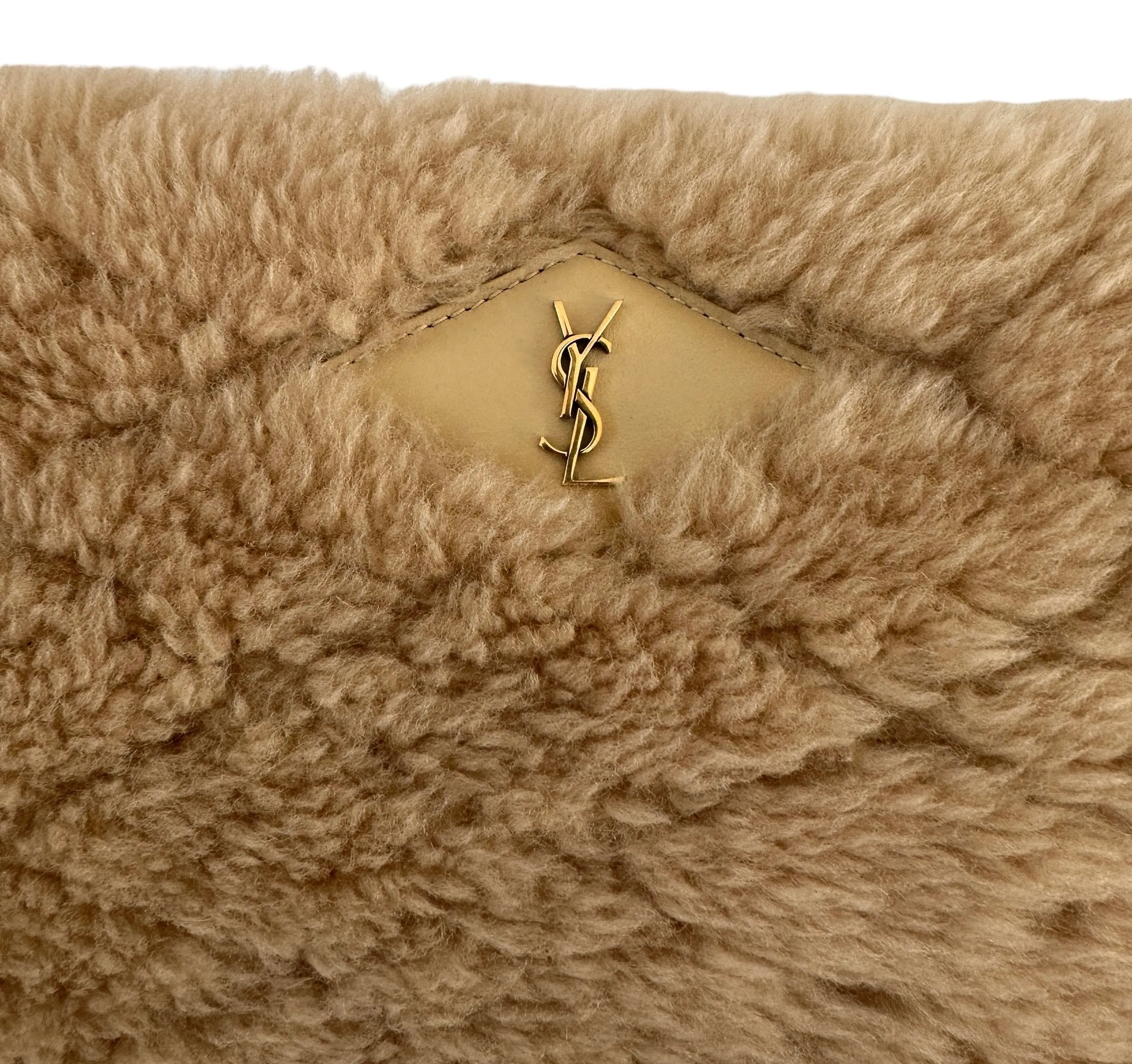 Maxi Logo Shearling Clutch