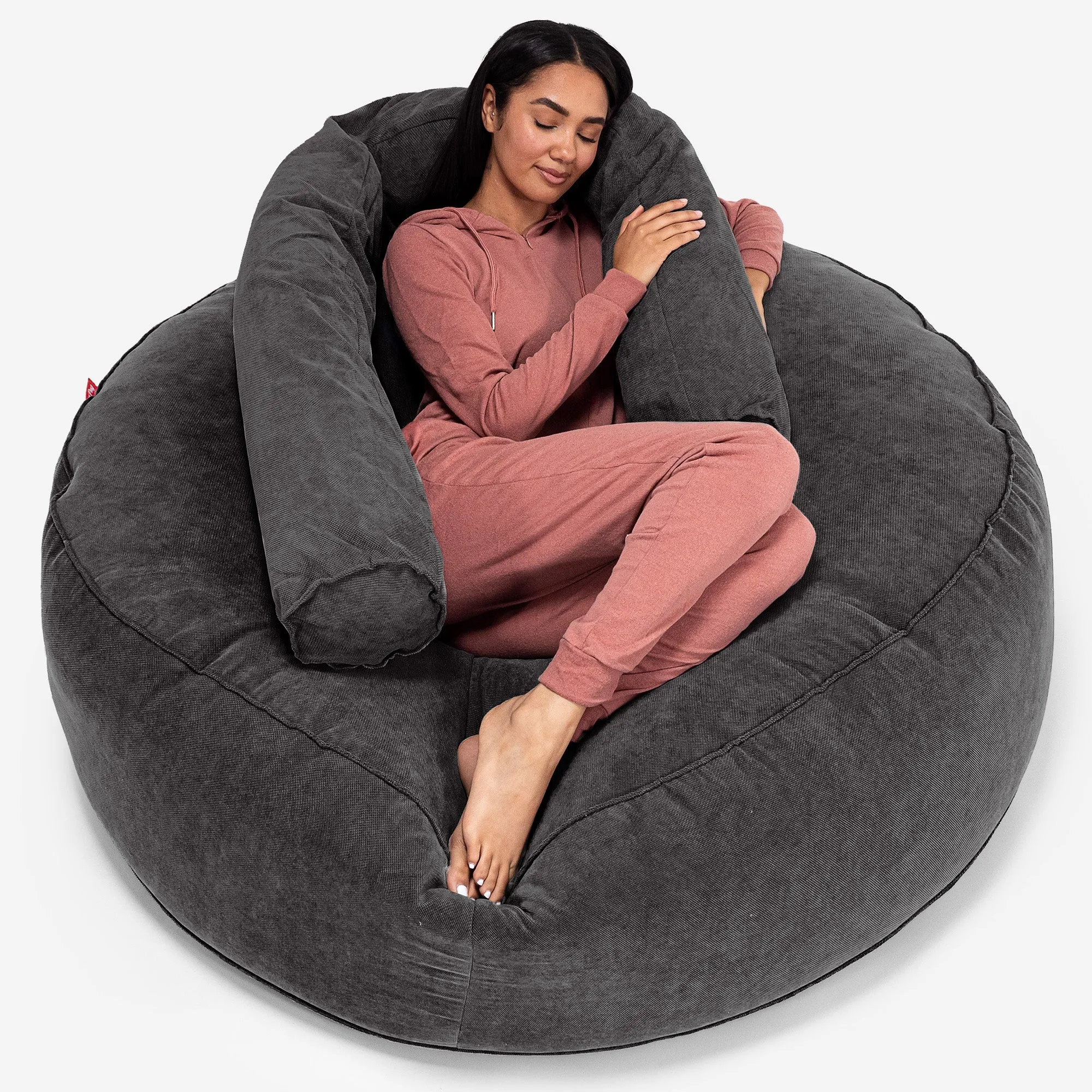 Mega Mammoth Bean Bag Sofa - Flock Graphite Grey