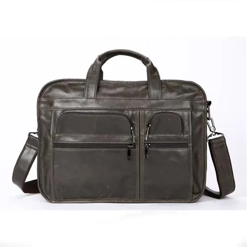Men Designer Laptop Tote Shoulder Messenger Genuine Leather Bag
