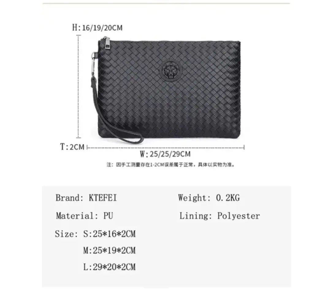 Men's woven Clutch Bag Large Capacity Soft Woven Handbags Luxury Design Bag X4671292