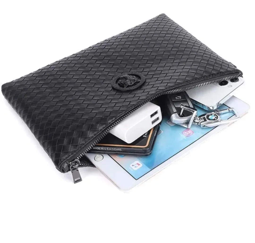 Men's woven Clutch Bag Large Capacity Soft Woven Handbags Luxury Design Bag X4671292