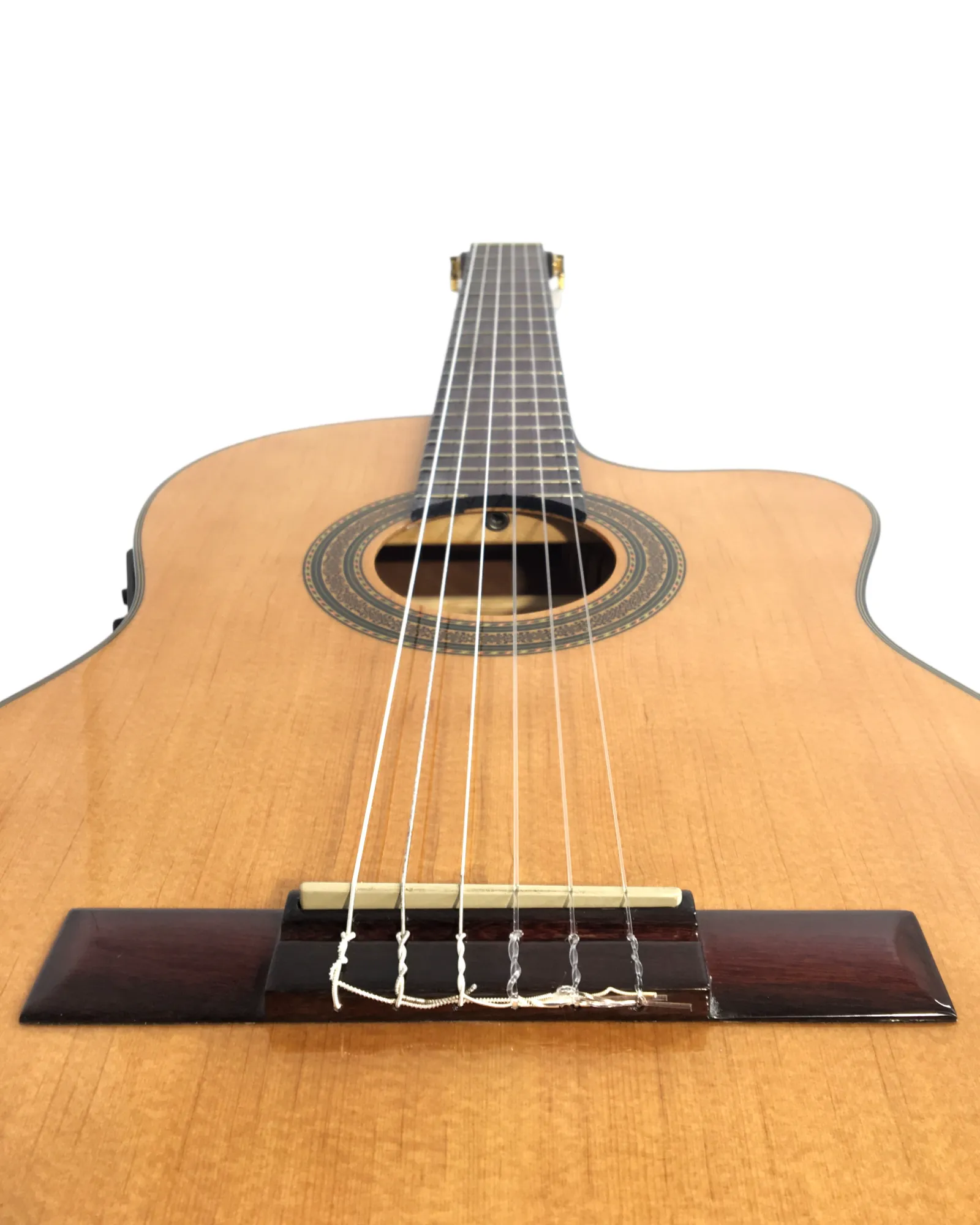 Miguel Rosales Solid Spruce Thin-Body Cutaway Built-In Pickup/Tuner Classical Guitar - Natural C3BCEQSM