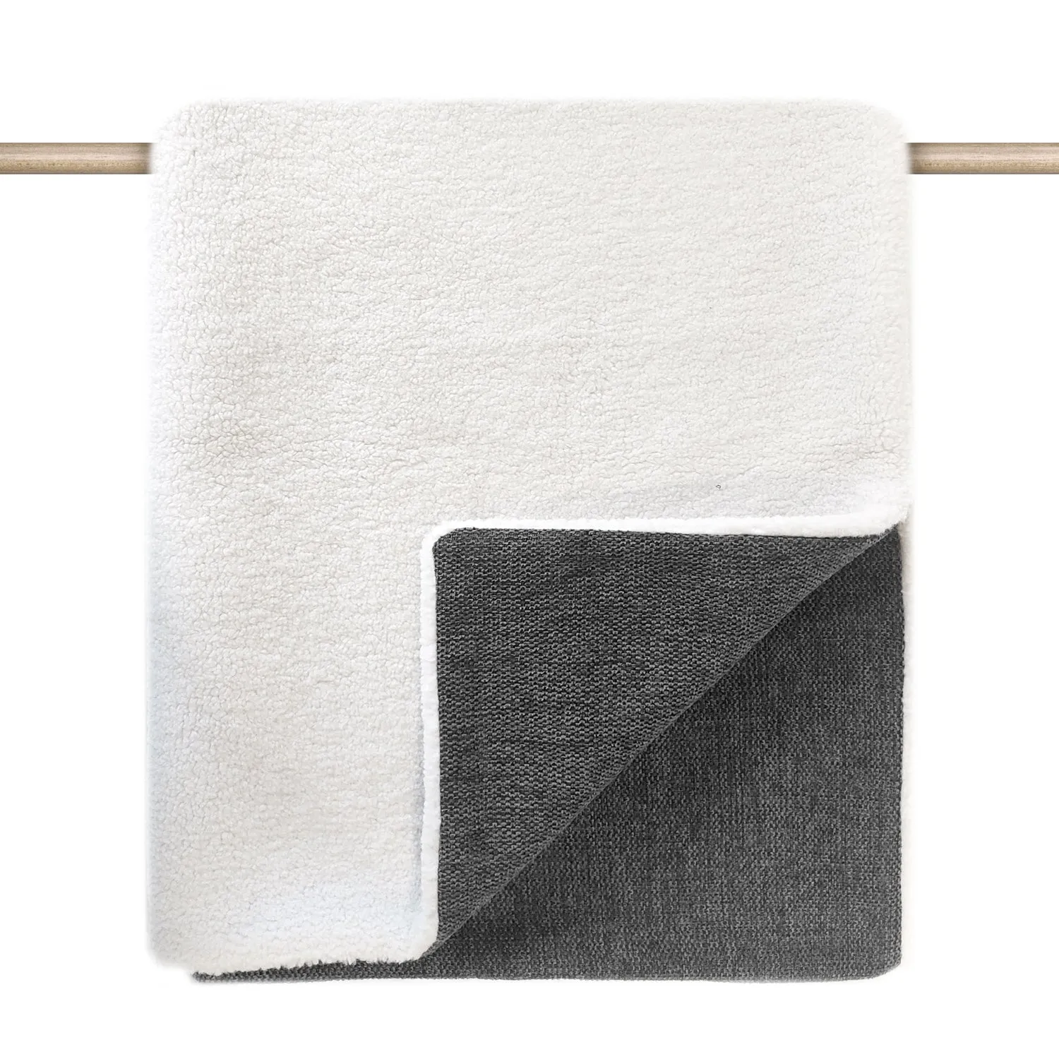 Milk & Pepper Aran sheep fur throw
