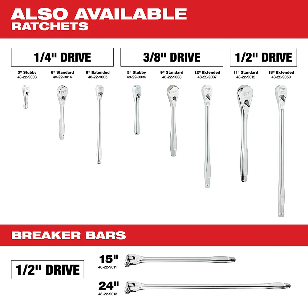 Milwaukee 1/4" - 3/8‚¬� 106pc Ratchet Socket Set with Pakout Case