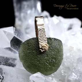 Moldavite Light Language Crystal Pendant 14k Ultra Rare