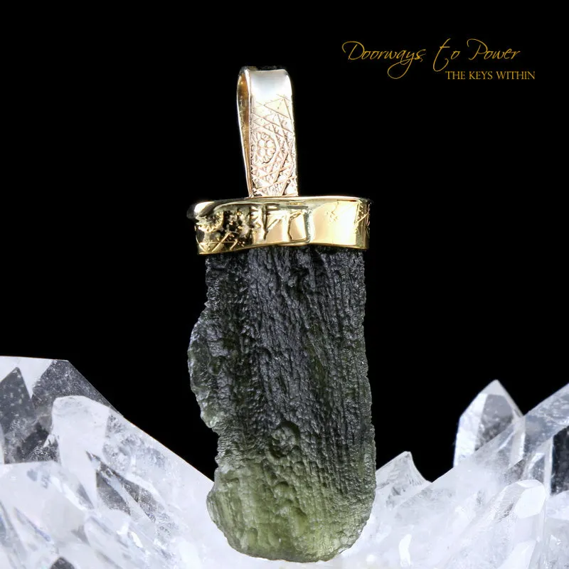 Moldavite Light Language Pendant 22k Ultra Rare