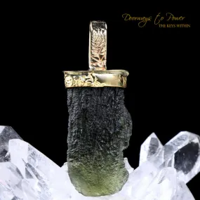 Moldavite Light Language Pendant 22k Ultra Rare