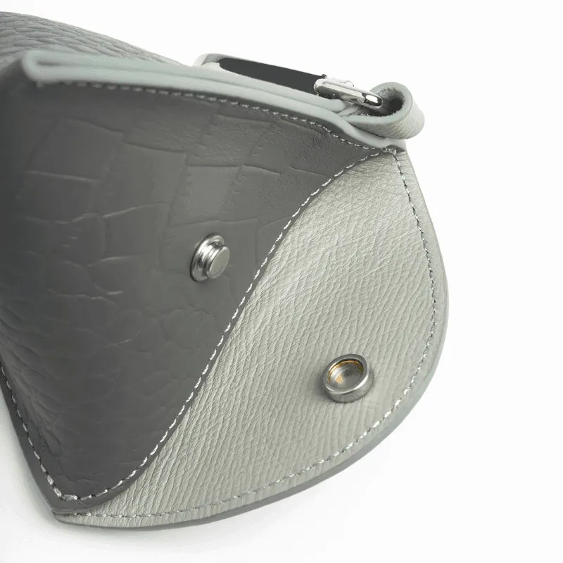 Moonstone Leather Poop Bag (Croc Side)