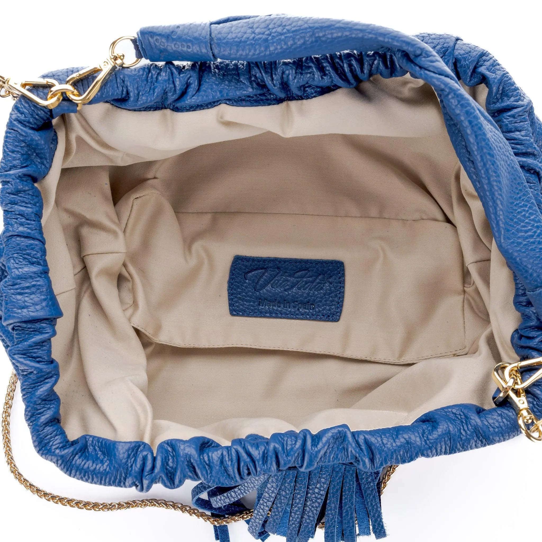 Natalia - Full Grain Leather Clutch Bag - Blue