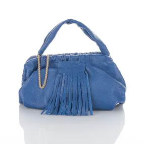 Natalia - Full Grain Leather Clutch Bag - Blue