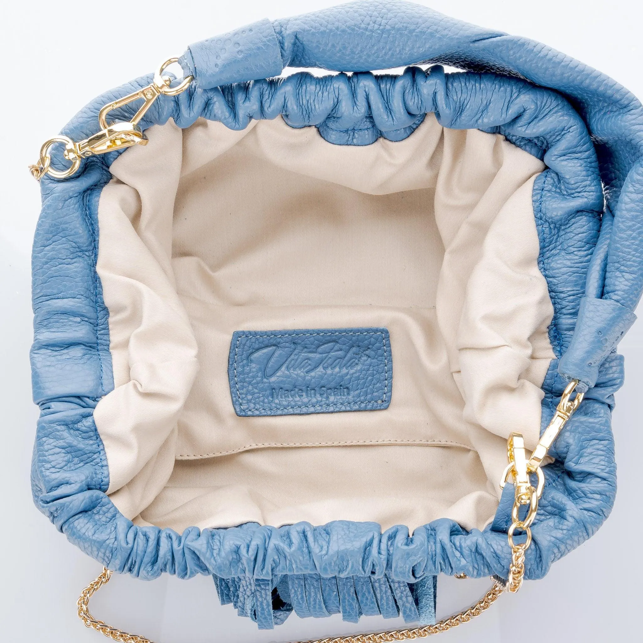 Natalia Mini - Full Grain Leather Clutch Bag - Cobalto Blue