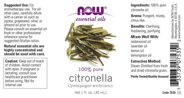 Now Essential Oil Citronella 1oz
