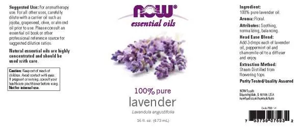 Now Essential Oil Lavender 16oz *Special Order Size* May delay shipping up to one week