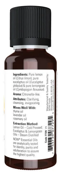 Now Essential Oil Lemon & Eucalyptus Blend 1oz