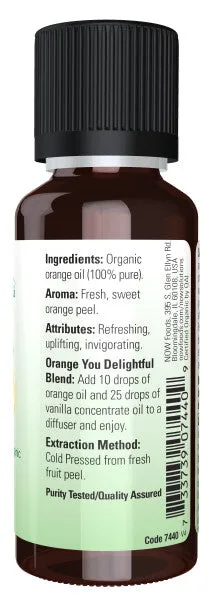 Now Essential Oil Orange Organic 1oz