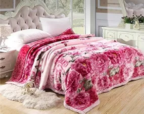 OMAJA HOME Super Soft Double Ply 480 TC Mink Blanket Luxury Double Bed Double Ply Imported Mink Blanket for Heavy Winters - 4kg (King Size, Pack of 1) (Multicolor4)