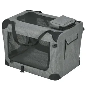 Oxford Fabric Folding Cat Carrier Bag, 70cm - Grey