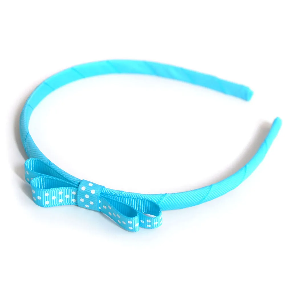 Pack of 10 Teeny Tiny Headband for School or Everyday - Plain, Gingham & Dot Ribbon