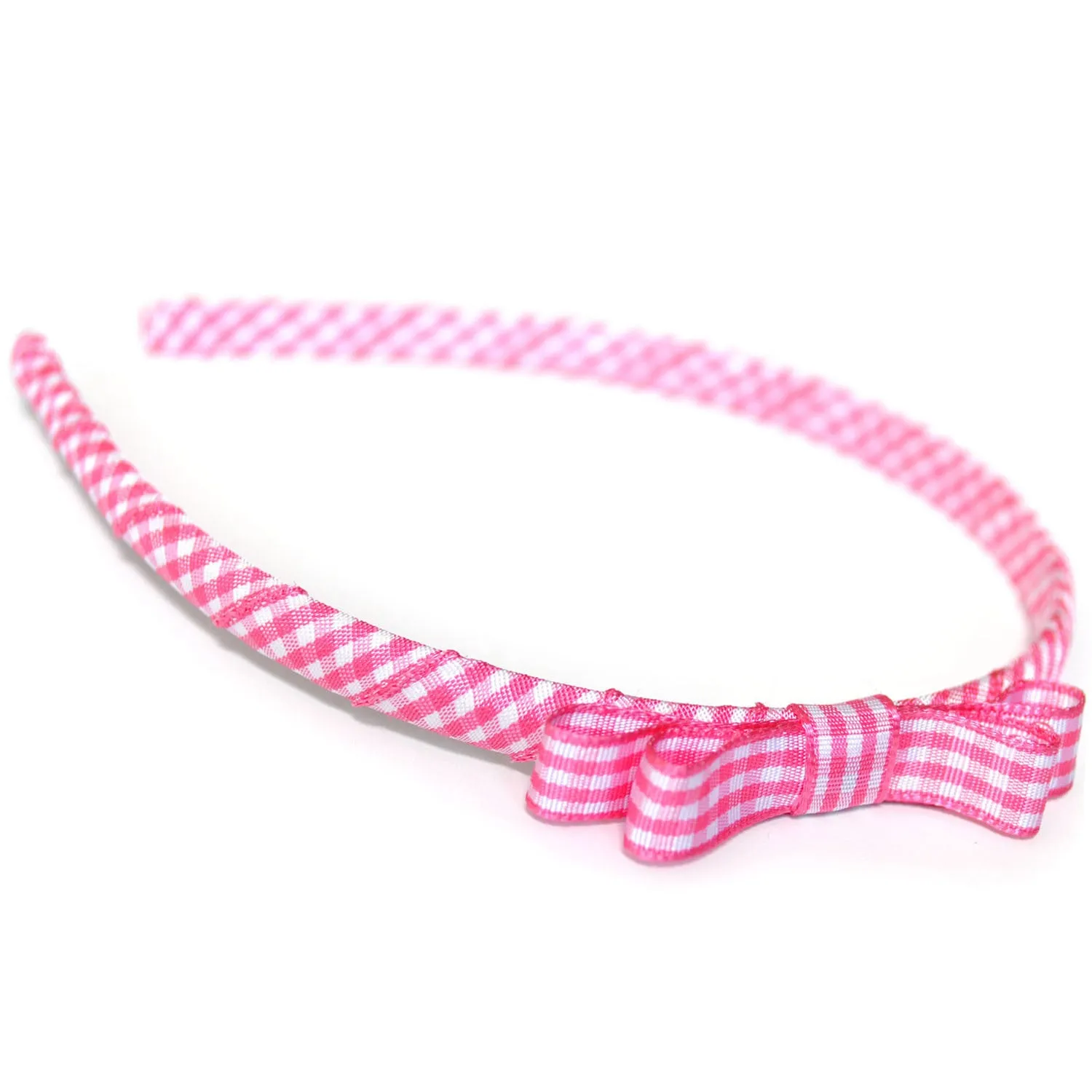 Pack of 10 Teeny Tiny Headband for School or Everyday - Plain, Gingham & Dot Ribbon