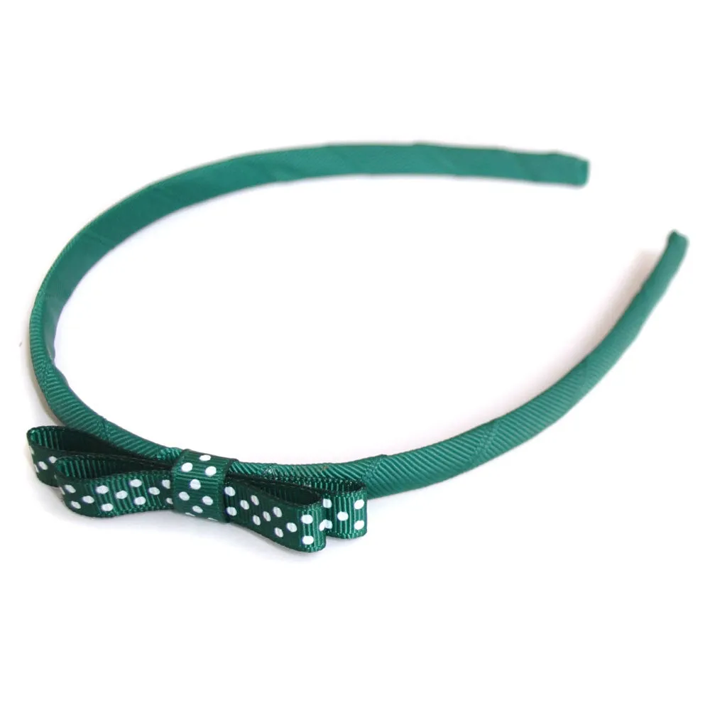 Pack of 10 Teeny Tiny Headband for School or Everyday - Plain, Gingham & Dot Ribbon