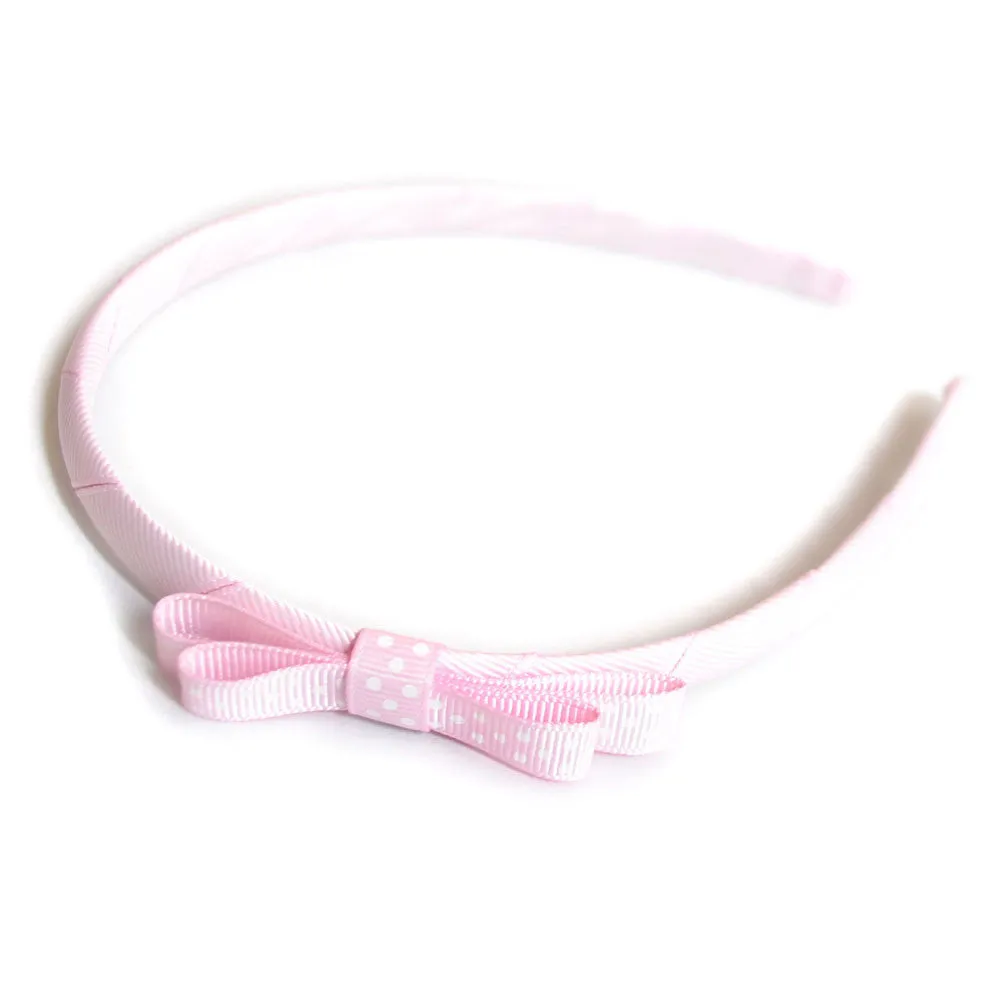 Pack of 10 Teeny Tiny Headband for School or Everyday - Plain, Gingham & Dot Ribbon
