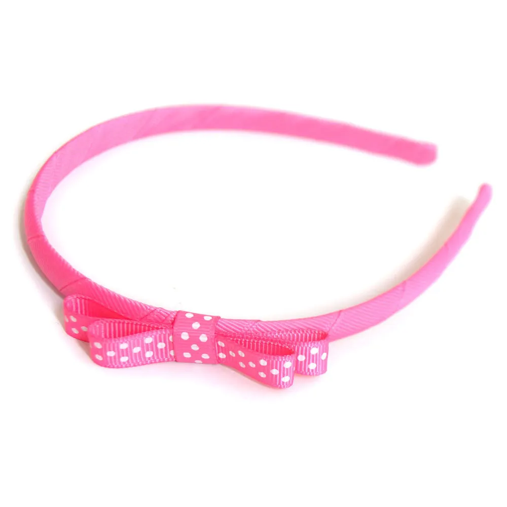 Pack of 10 Teeny Tiny Headband for School or Everyday - Plain, Gingham & Dot Ribbon