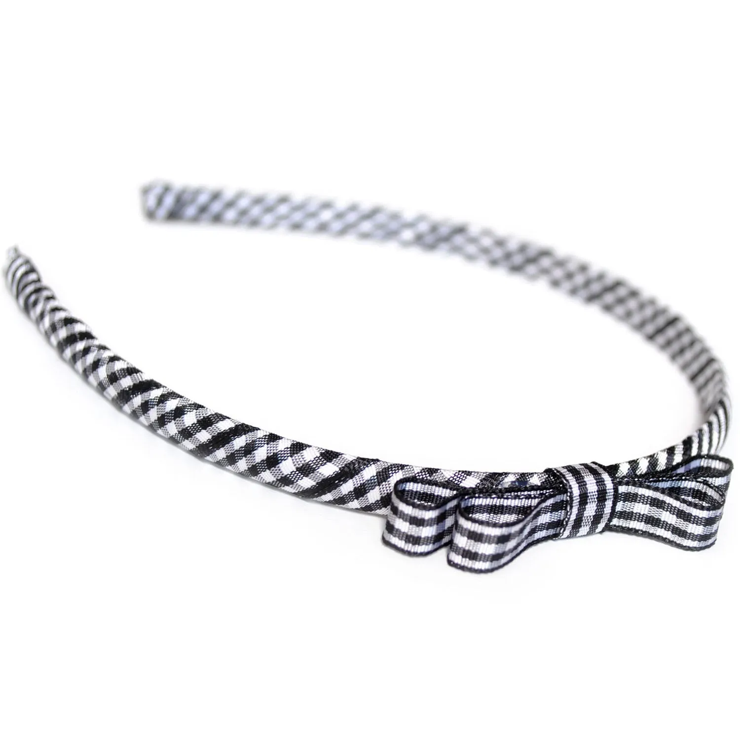 Pack of 10 Teeny Tiny Headband for School or Everyday - Plain, Gingham & Dot Ribbon