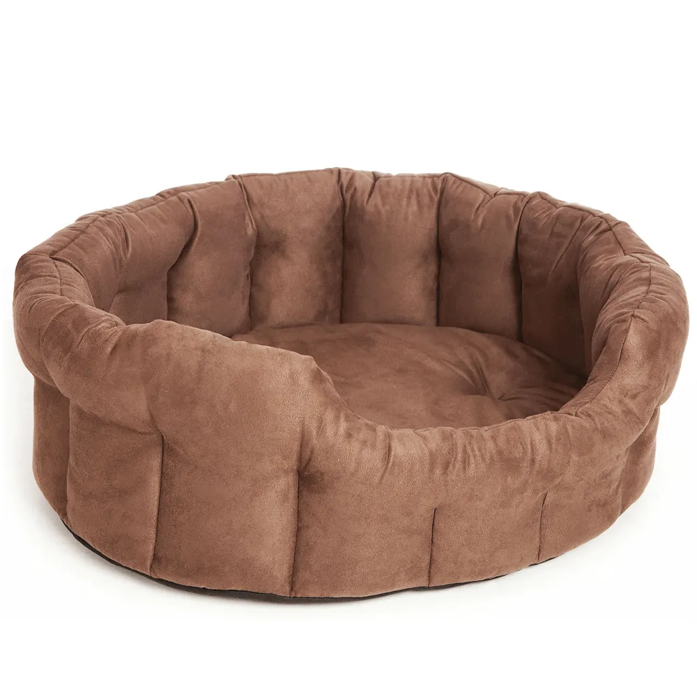 P&L Country Dog Heavy Duty Oval Faux Suede Bolster Style Dog Beds.