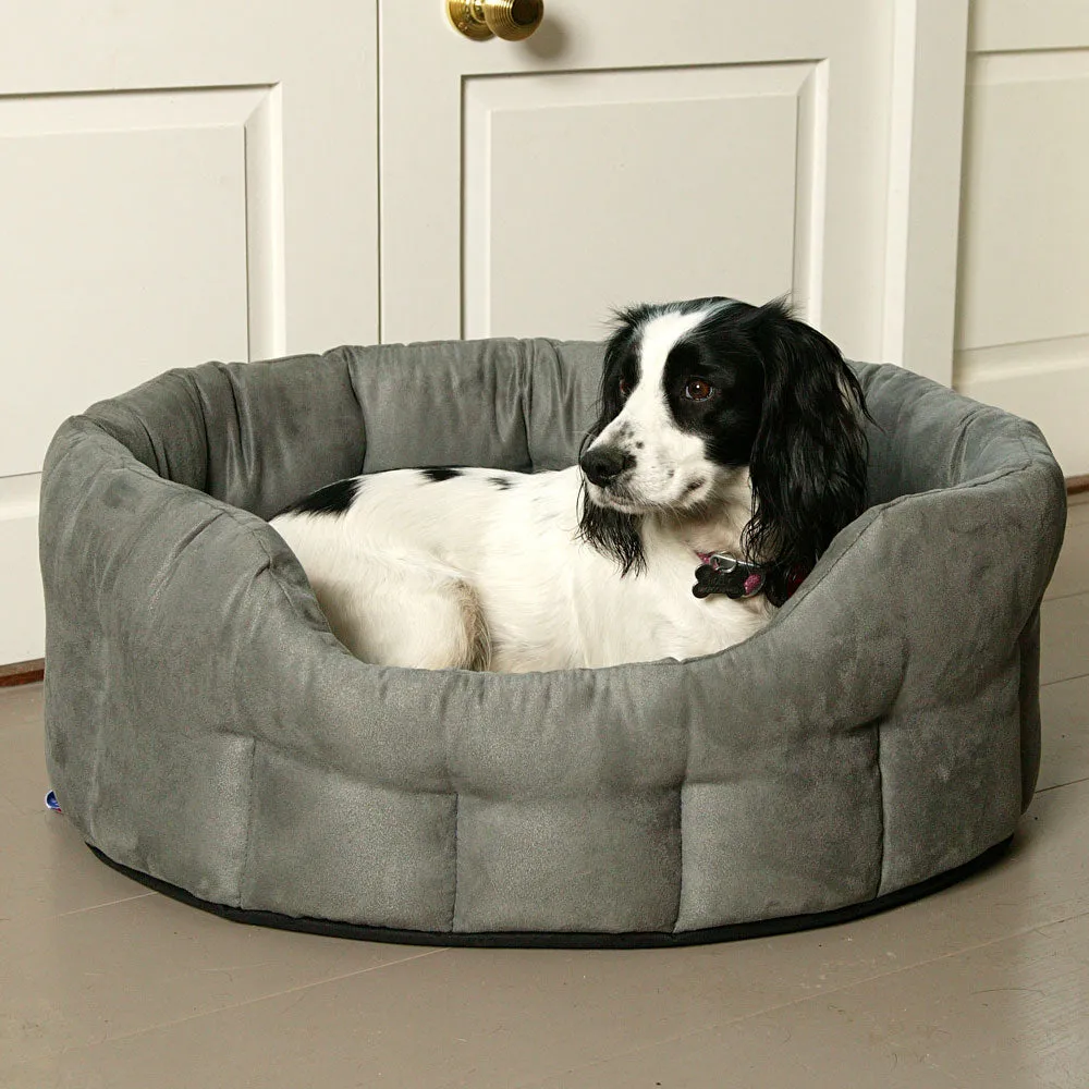 P&L Country Dog Heavy Duty Oval Faux Suede Bolster Style Dog Beds.