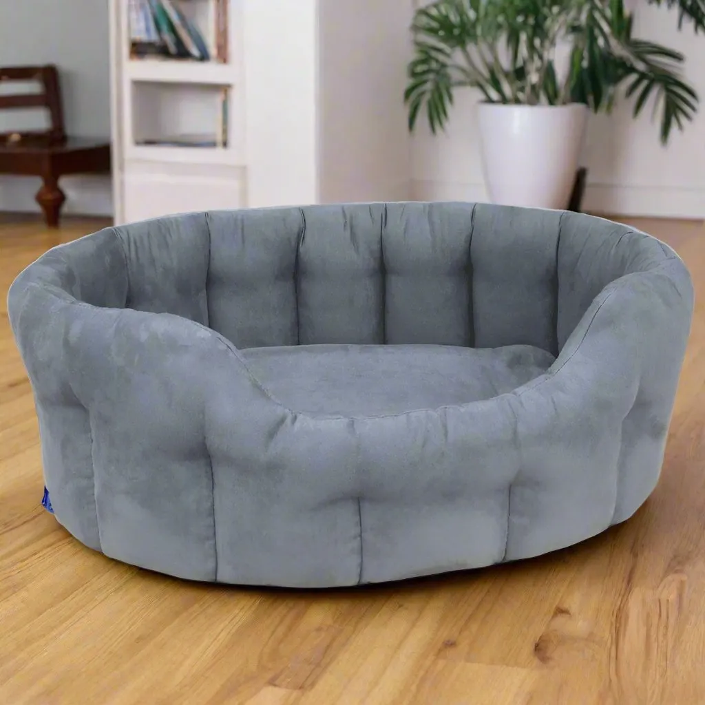 P&L Country Dog Heavy Duty Oval Faux Suede Bolster Style Dog Beds.
