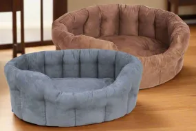 P&L Country Dog Heavy Duty Oval Faux Suede Bolster Style Dog Beds.