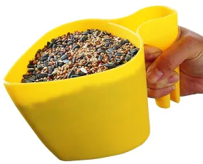 Perky-Pet Scoop N' Fill 300-12 Bird Seed Scoop, Plastic, Bright Yellow, For: Bird Feeder :EA: QUANTITY: 1