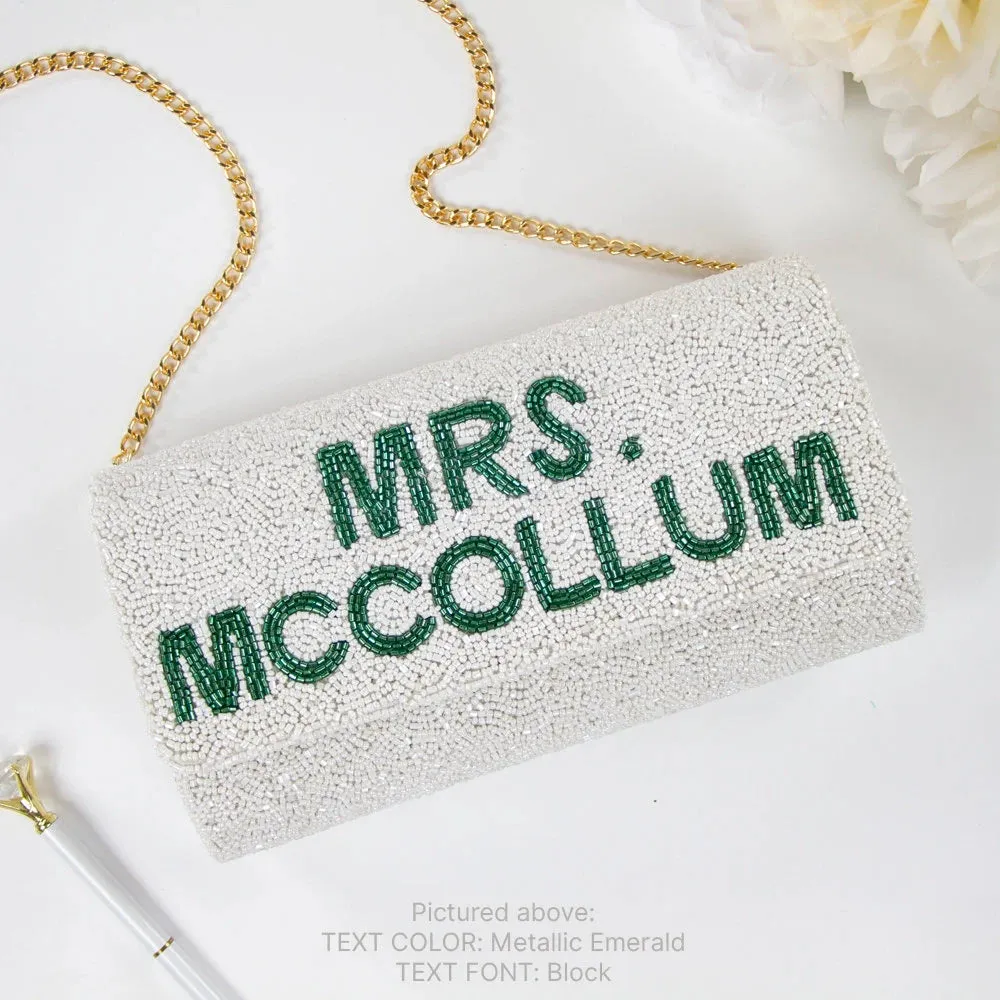 Personalized Beaded Clutch Purse with Photo (FOG)