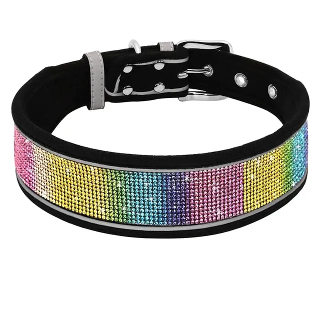 PetAffairs Reflective Rhinestone Pet Collar for Dogs
