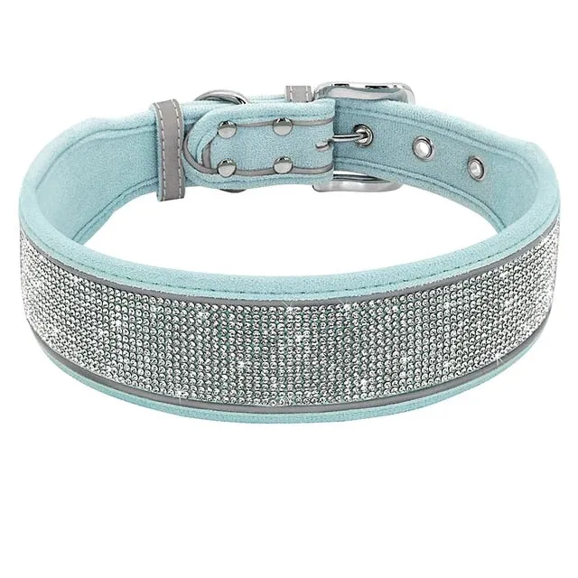 PetAffairs Reflective Rhinestone Pet Collar for Dogs