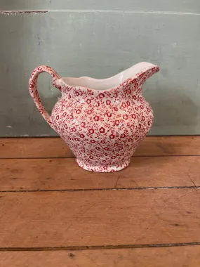 Rare Vintage Burleigh Staffordshire "Felicity" Pattern Red   Jug Creamer