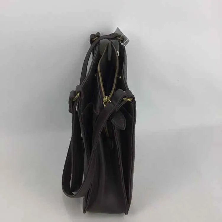Relic Dark Brown Saddle Bag Leather Crossbody Bag