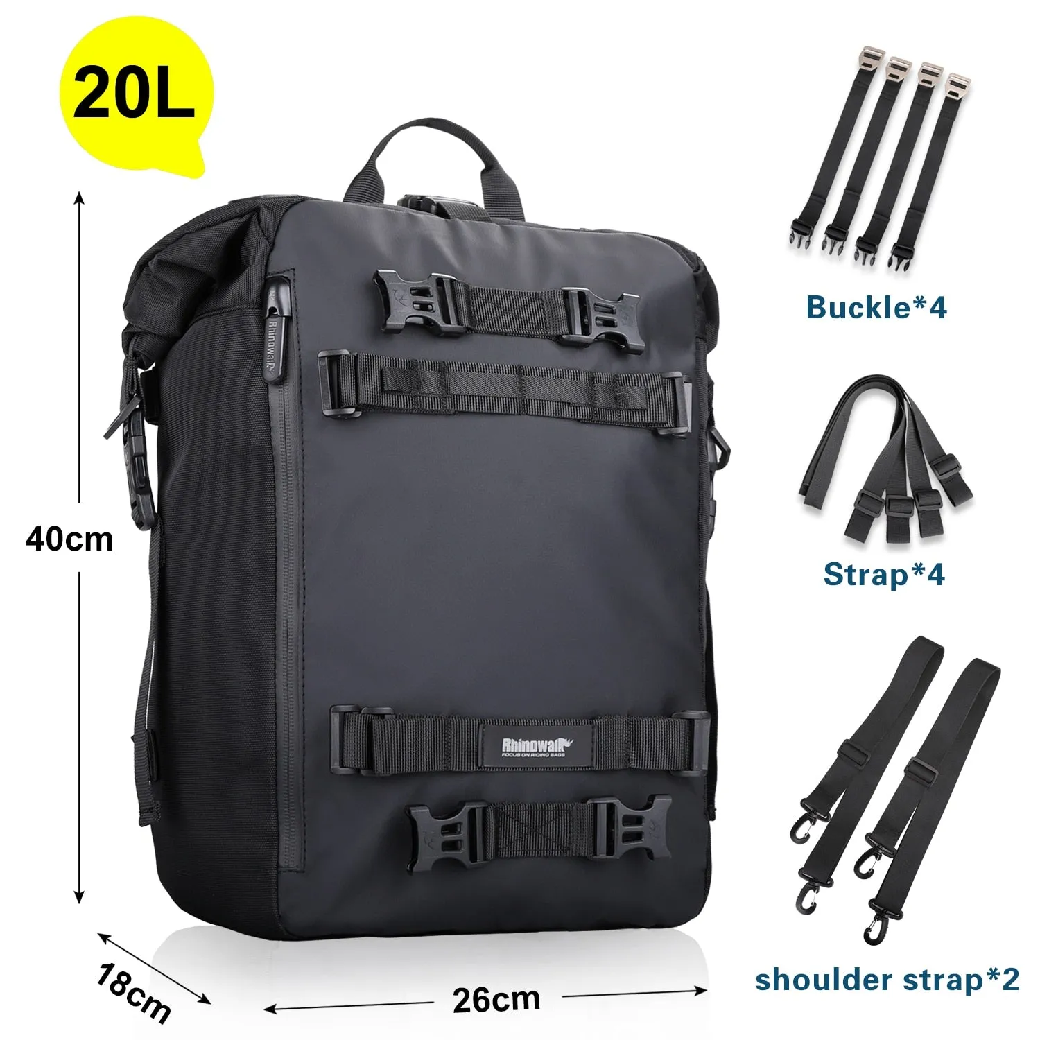 Rhino Walk Waterproof Motorcycle Luggage Pack
