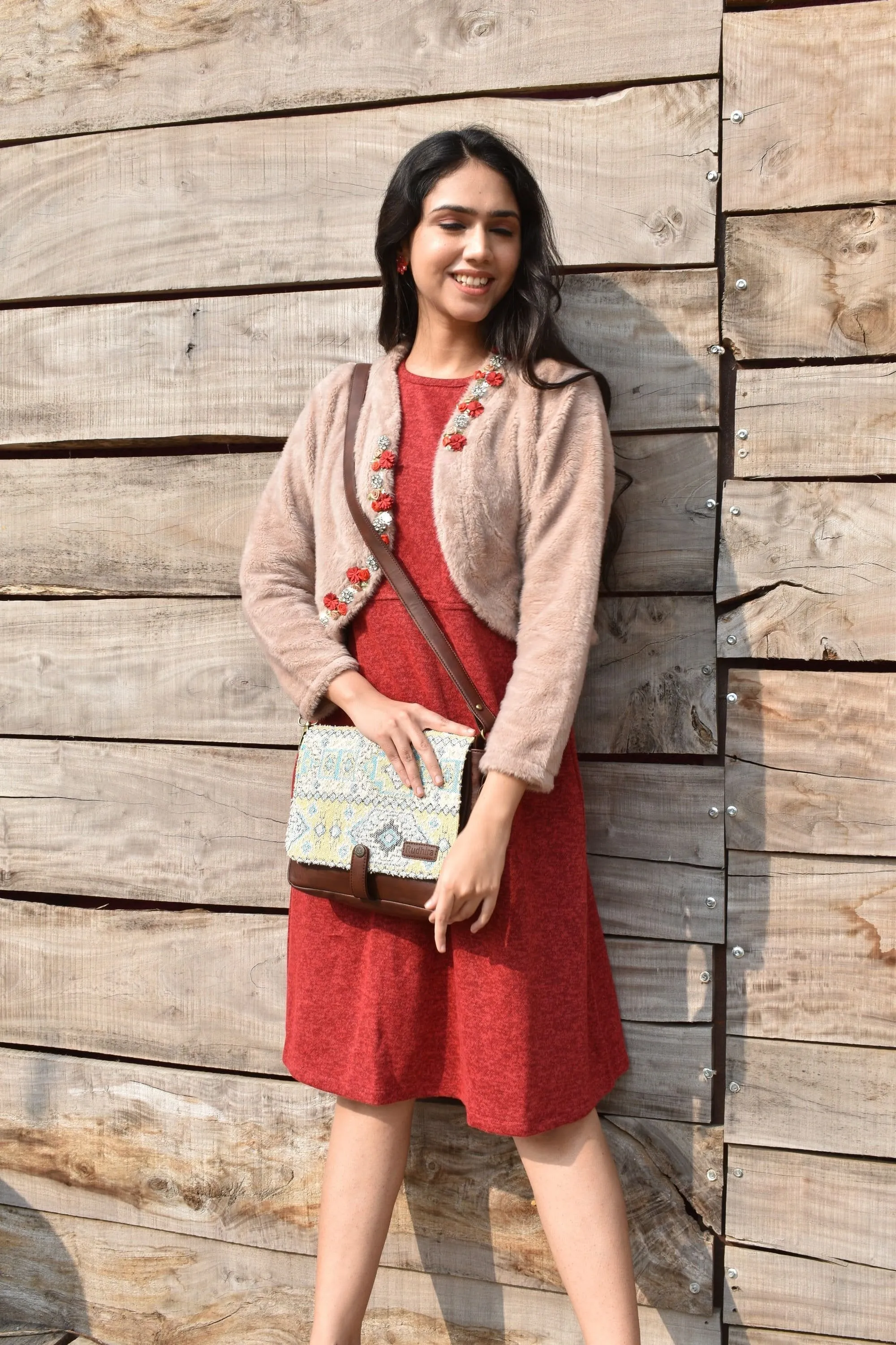 Rudhira Brid's Eye Print crossbody Messenger bag