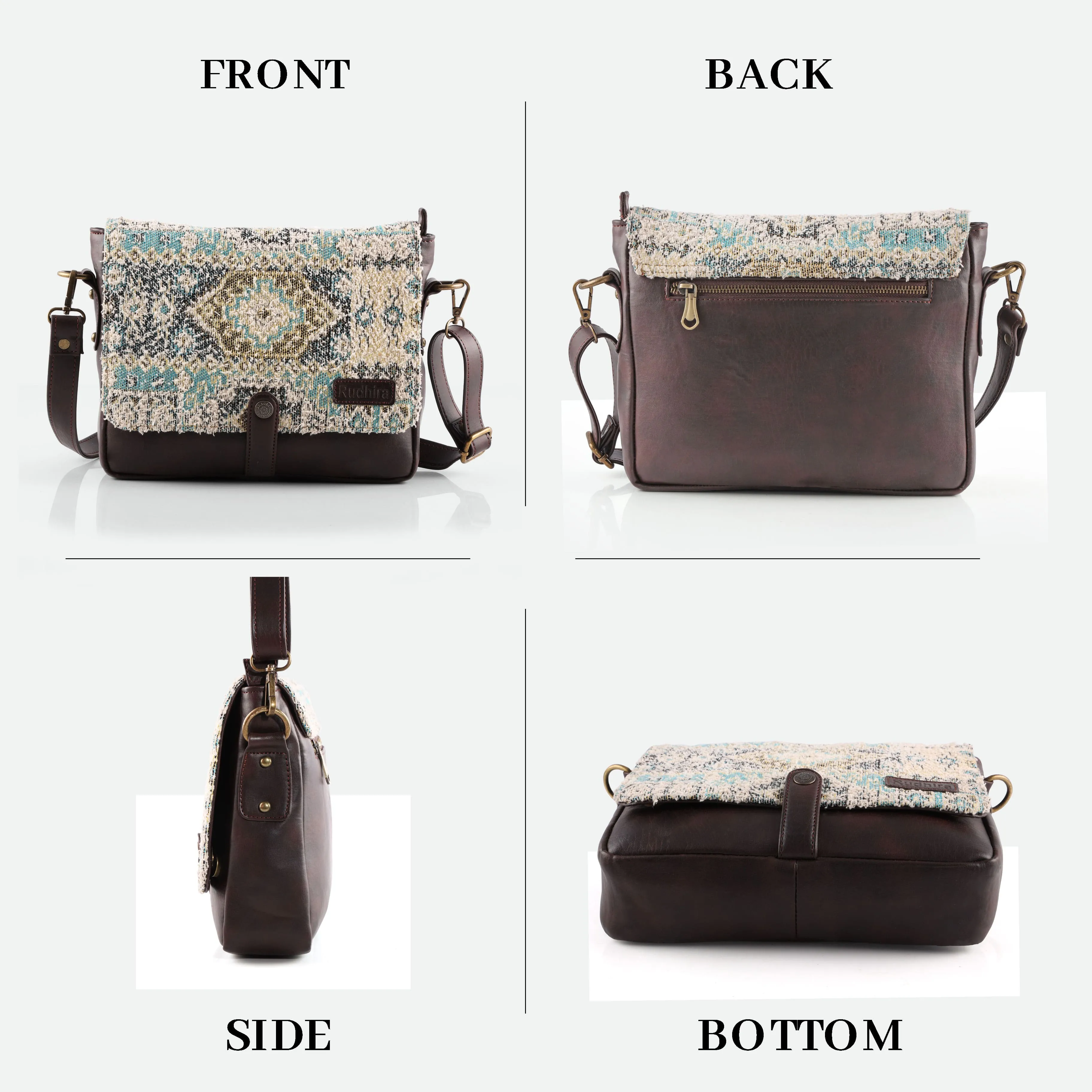 Rudhira Brid's Eye Print crossbody Messenger bag