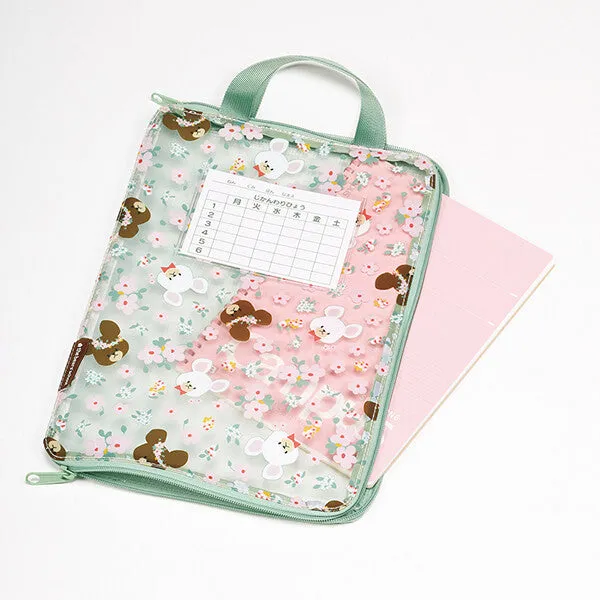 Sanrio partition communication bag course bag A4 zipper elementary school name timetable character skater zrf1 Lianle bag elementary school student handle zipper box school bag