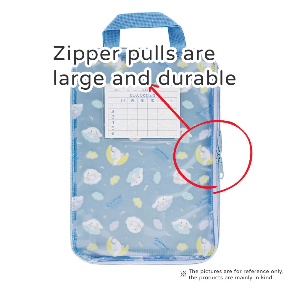 Sanrio partition communication bag course bag A4 zipper elementary school name timetable character skater zrf1 Lianle bag elementary school student handle zipper box school bag