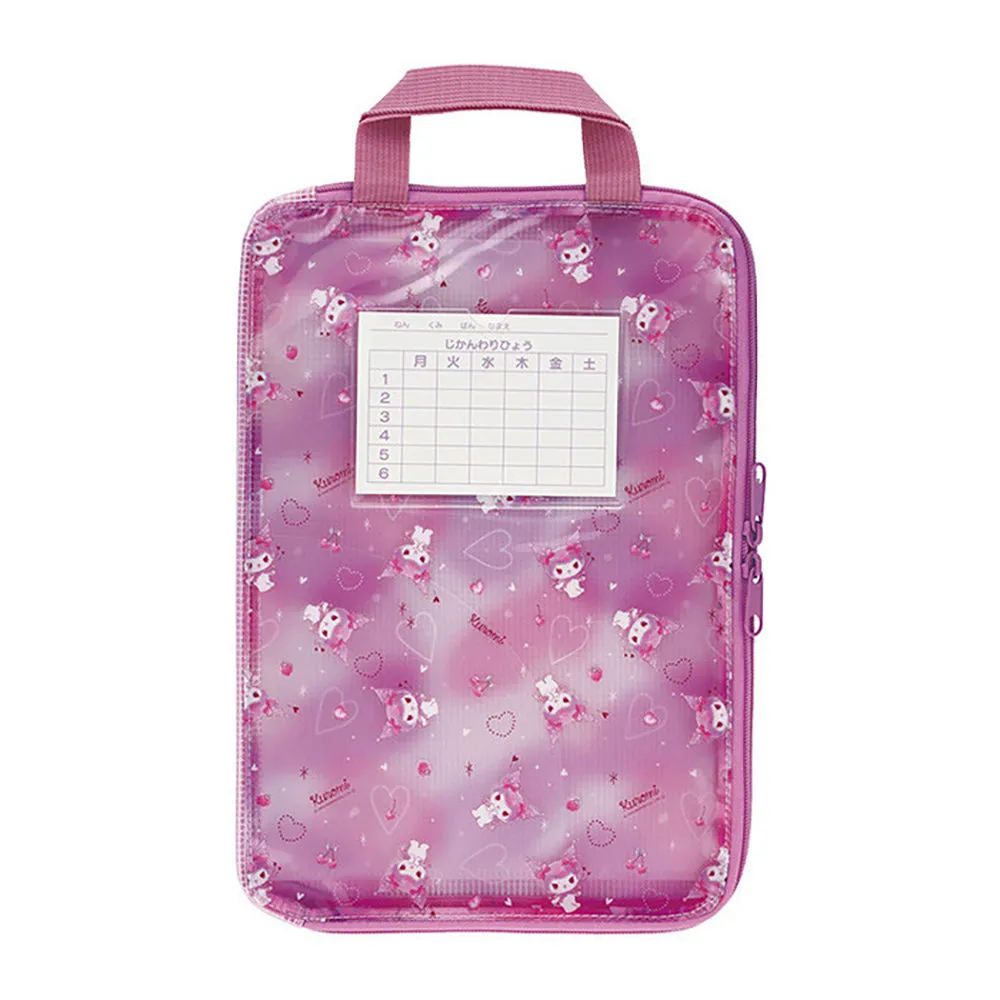 Sanrio partition communication bag course bag A4 zipper elementary school name timetable character skater zrf1 Lianle bag elementary school student handle zipper box school bag