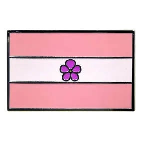 Sapphic Pride Silver Metal Rectangle Lapel Pin Badge