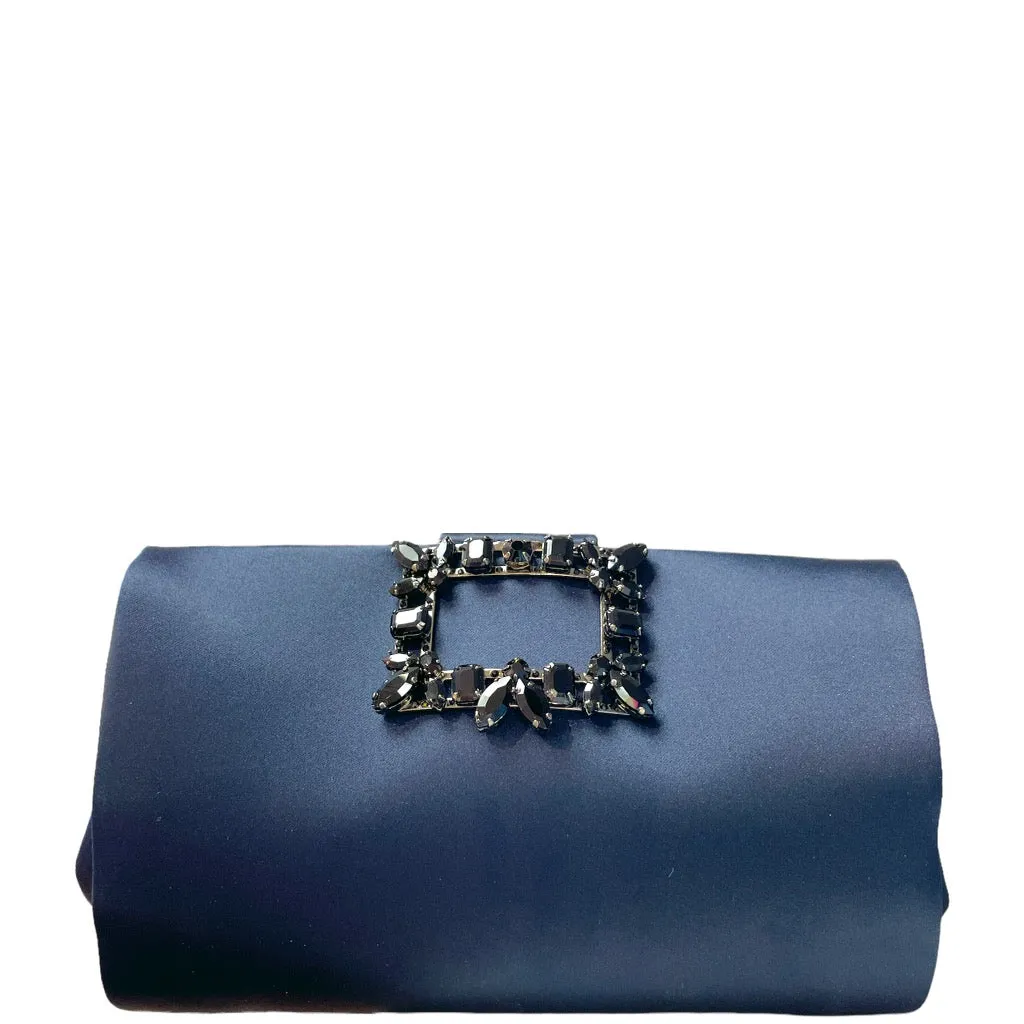 Satin clutch with Rhinestone Ornament