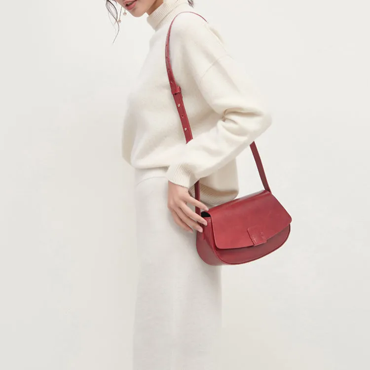 Small Leather Womens Saddle Bags Crossbody Bags Shoulder Bag for Women