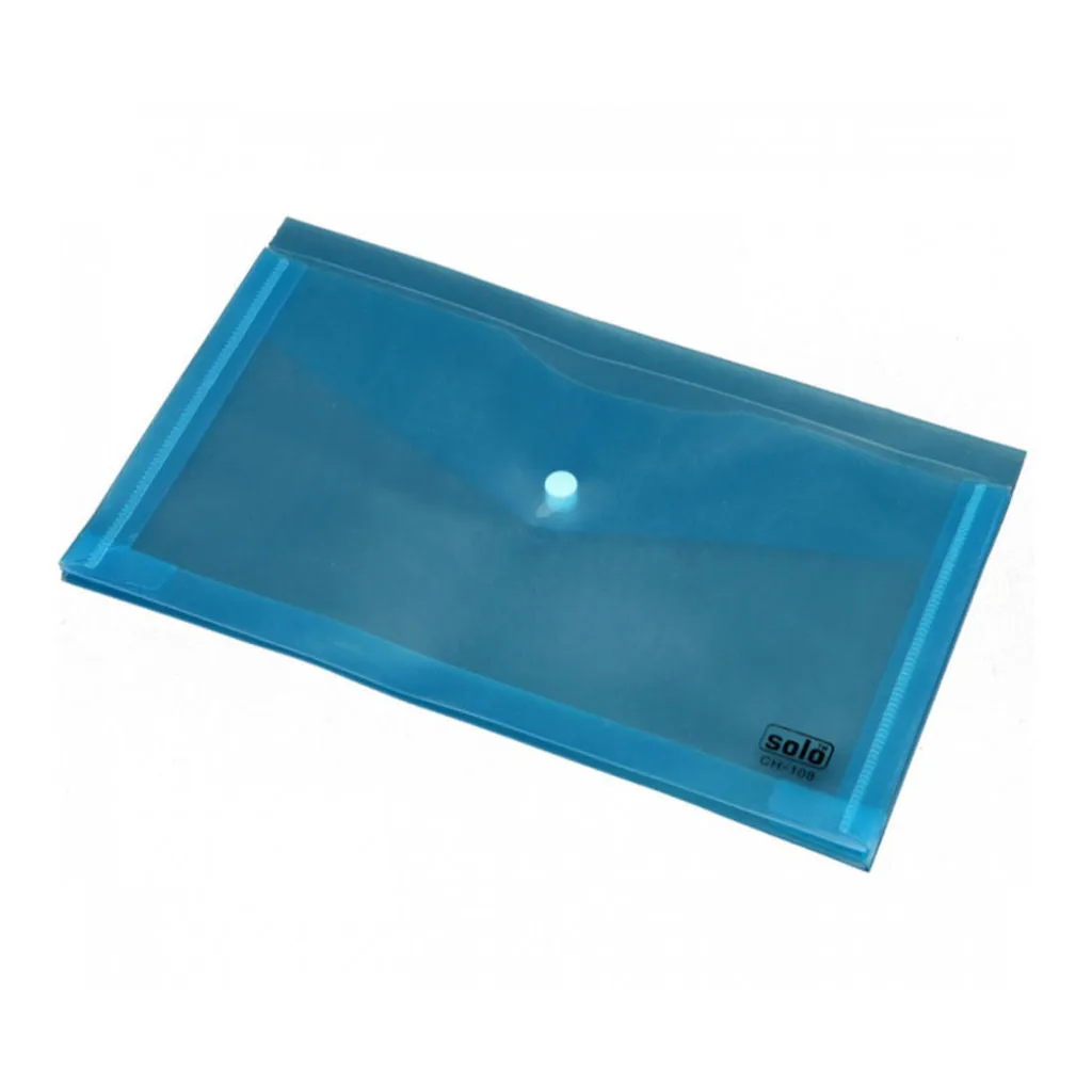 Solo Cheque bag With Button closure Transparent Blue Chq Size CH 108